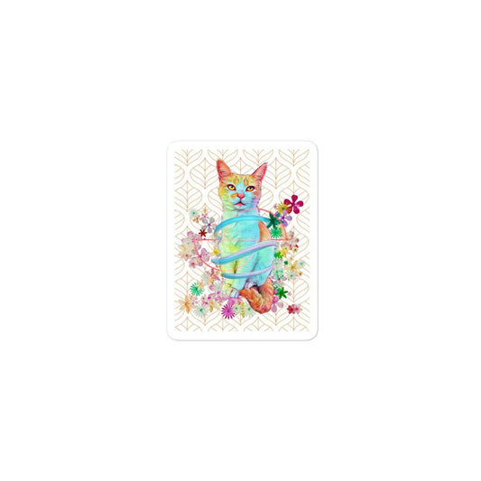 Angel Kitty Sticker - Psychedelic Purr