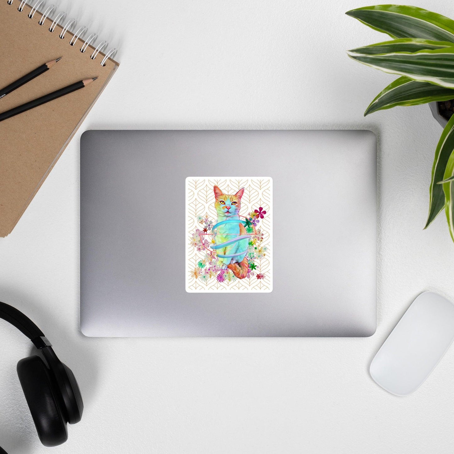 Angel Kitty Sticker - Psychedelic Purr