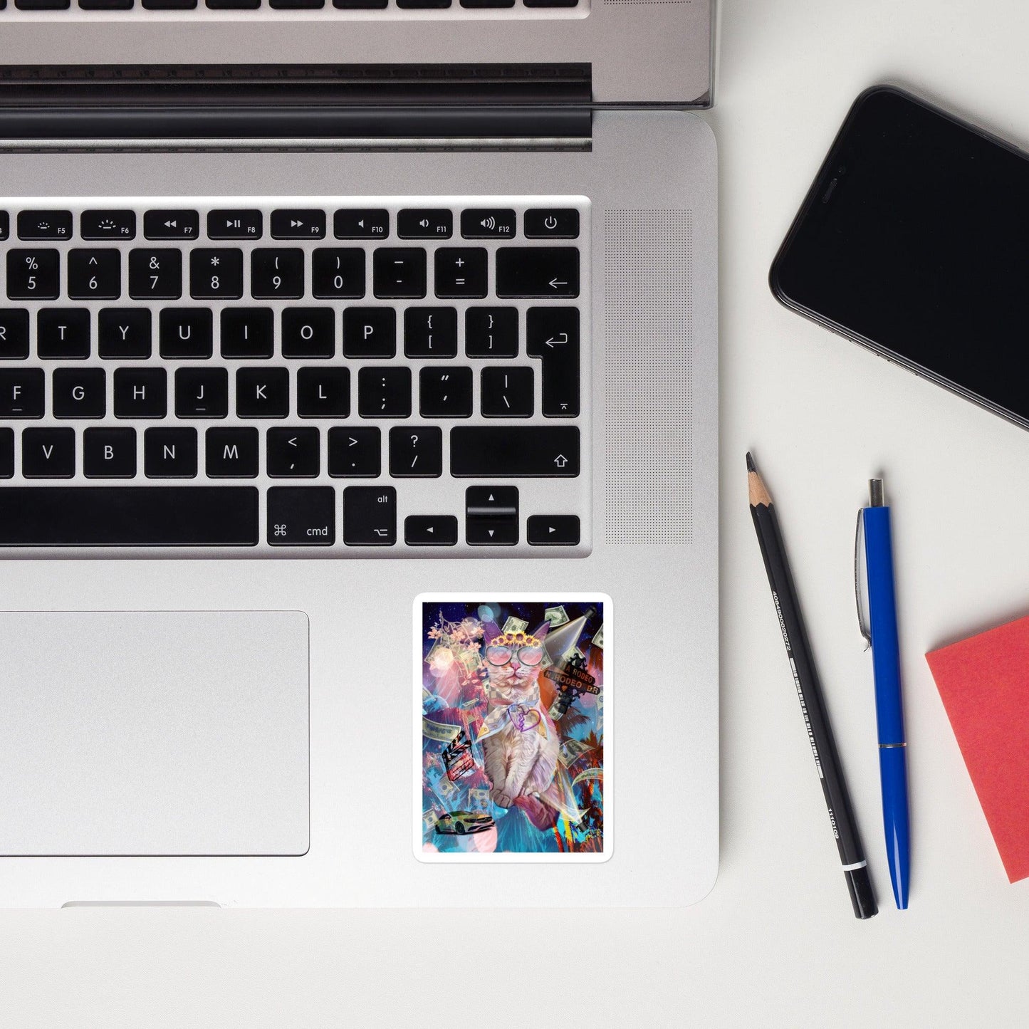 Hollywood Kitty Sticker - Psychedelic Purr