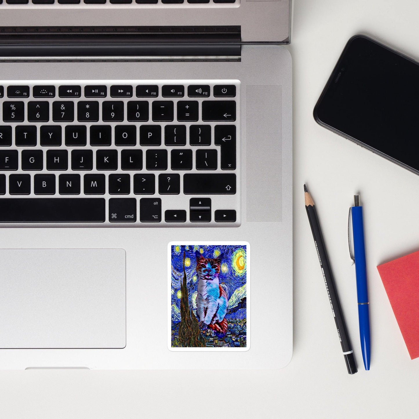 Starry Night Kitty Sticker - Psychedelic Purr