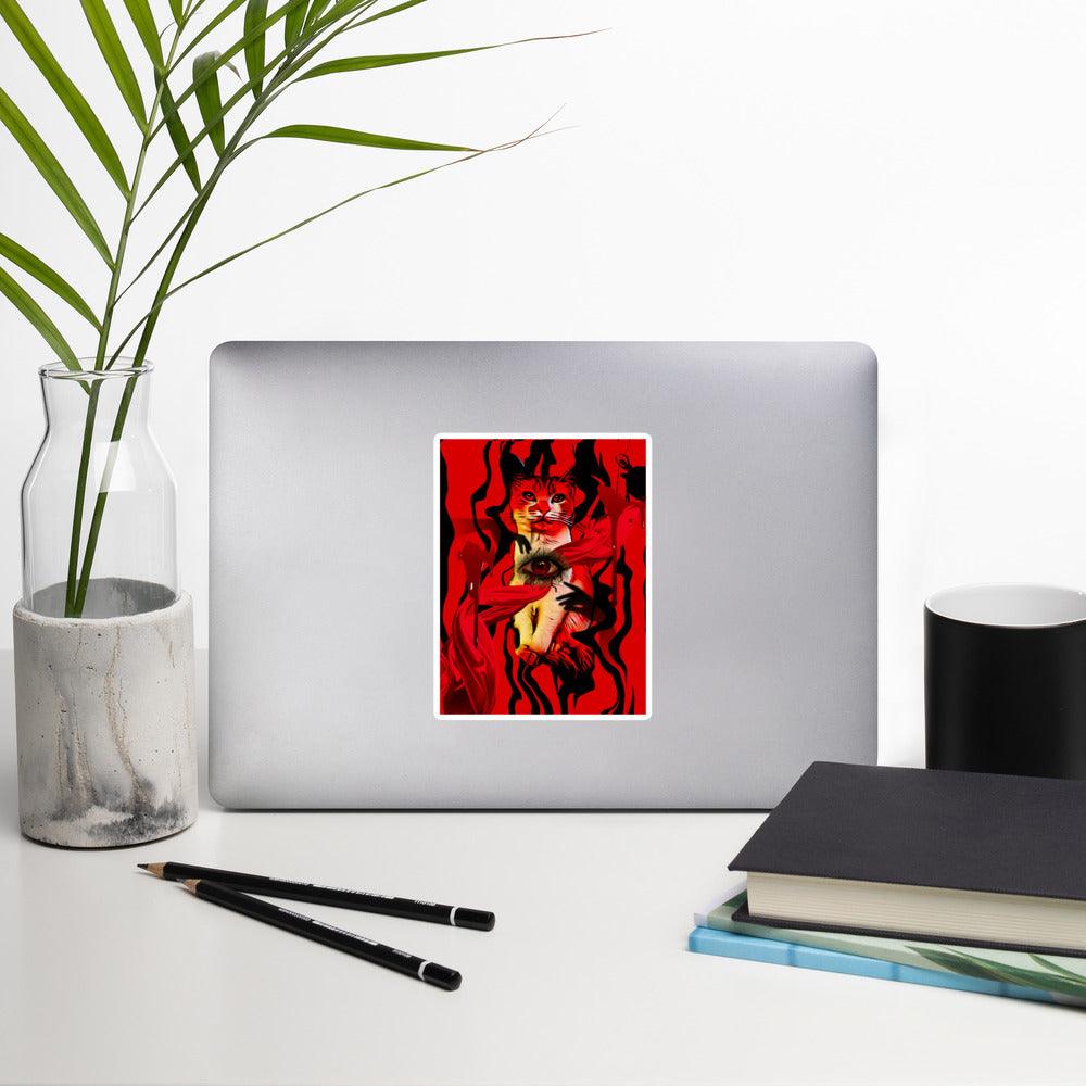 Suspiria Cat Sticker - Psychedelic Purr
