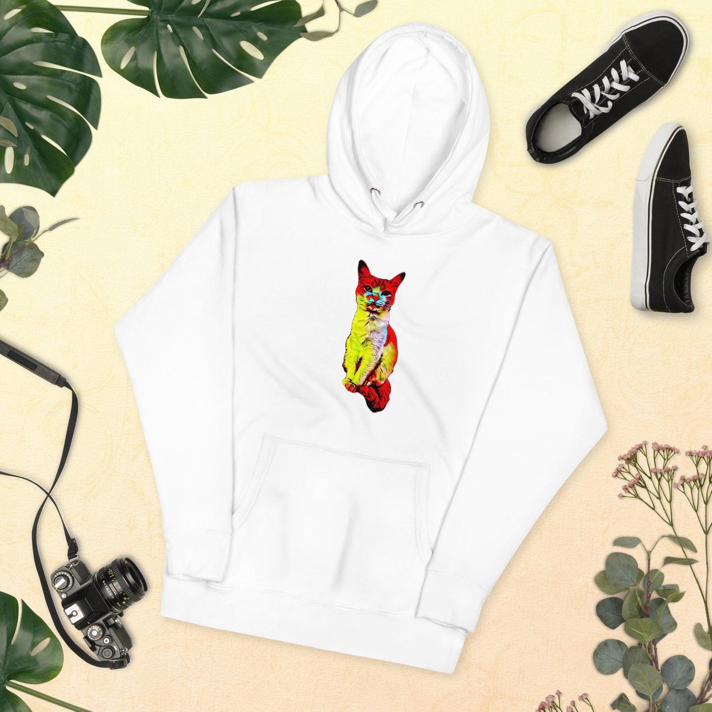 Unisex Flamin' Hot Kitty Hoodie - Psychedelic Purr