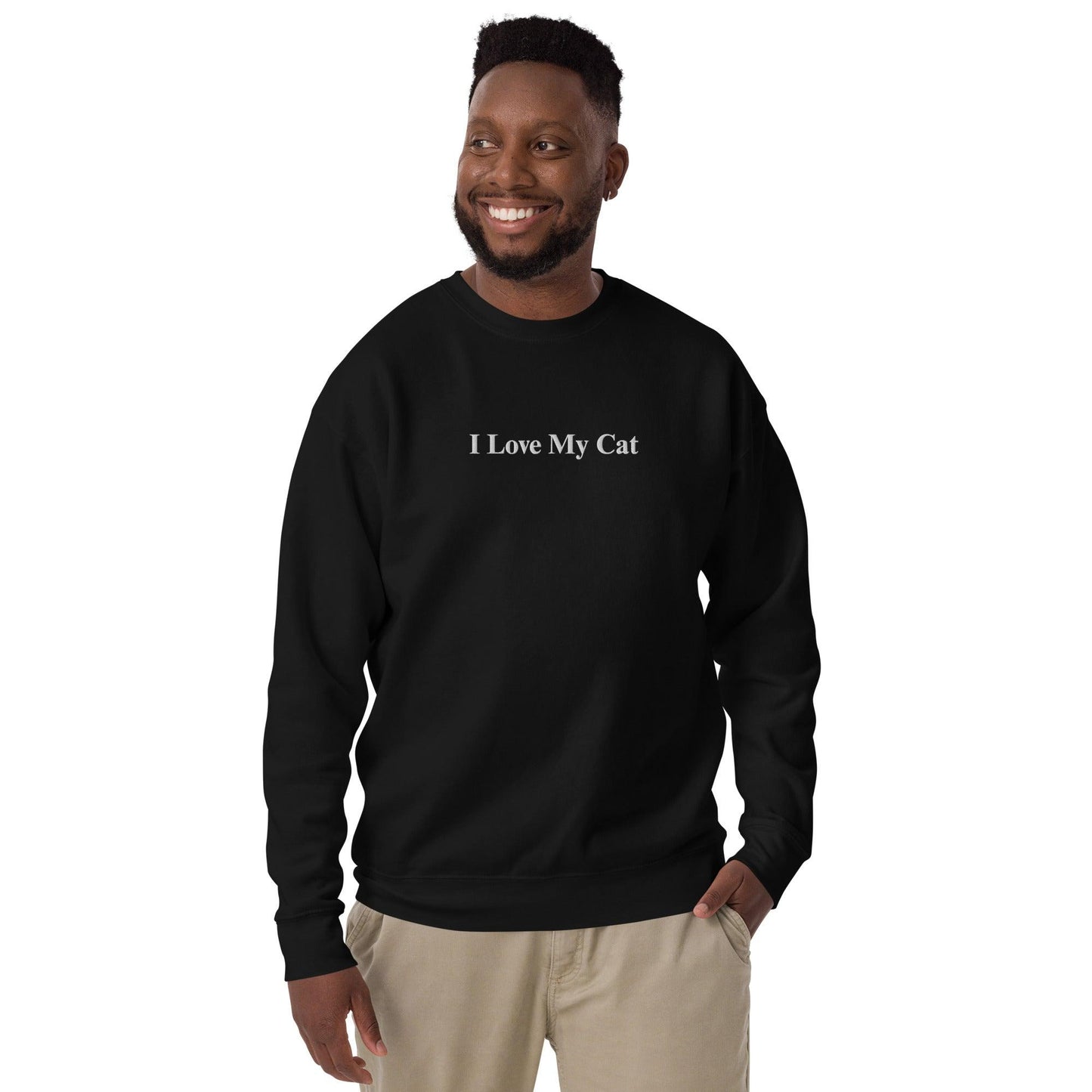 Unisex I Love My Cat Embroidered Sweatshirt - Psychedelic Purr