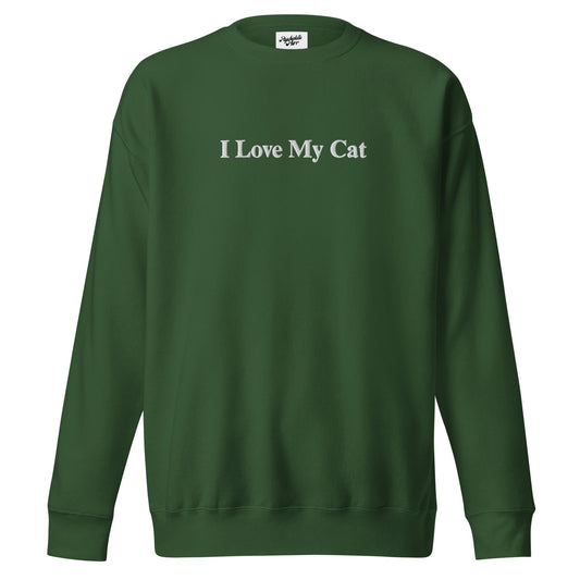 Unisex I Love My Cat Embroidered Sweatshirt - Psychedelic Purr