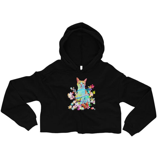 Women’s Angel Crop Hoodie - Psychedelic Purr