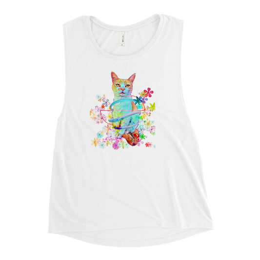 Women's Angel Muscle Tank - Psychedelic Purr