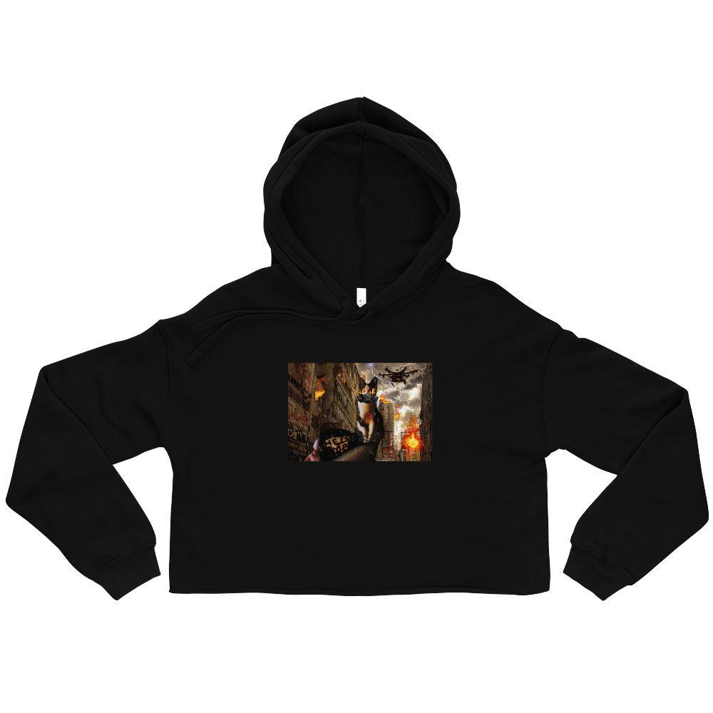 Women’s Apocalypse Crop Hoodie - Psychedelic Purr
