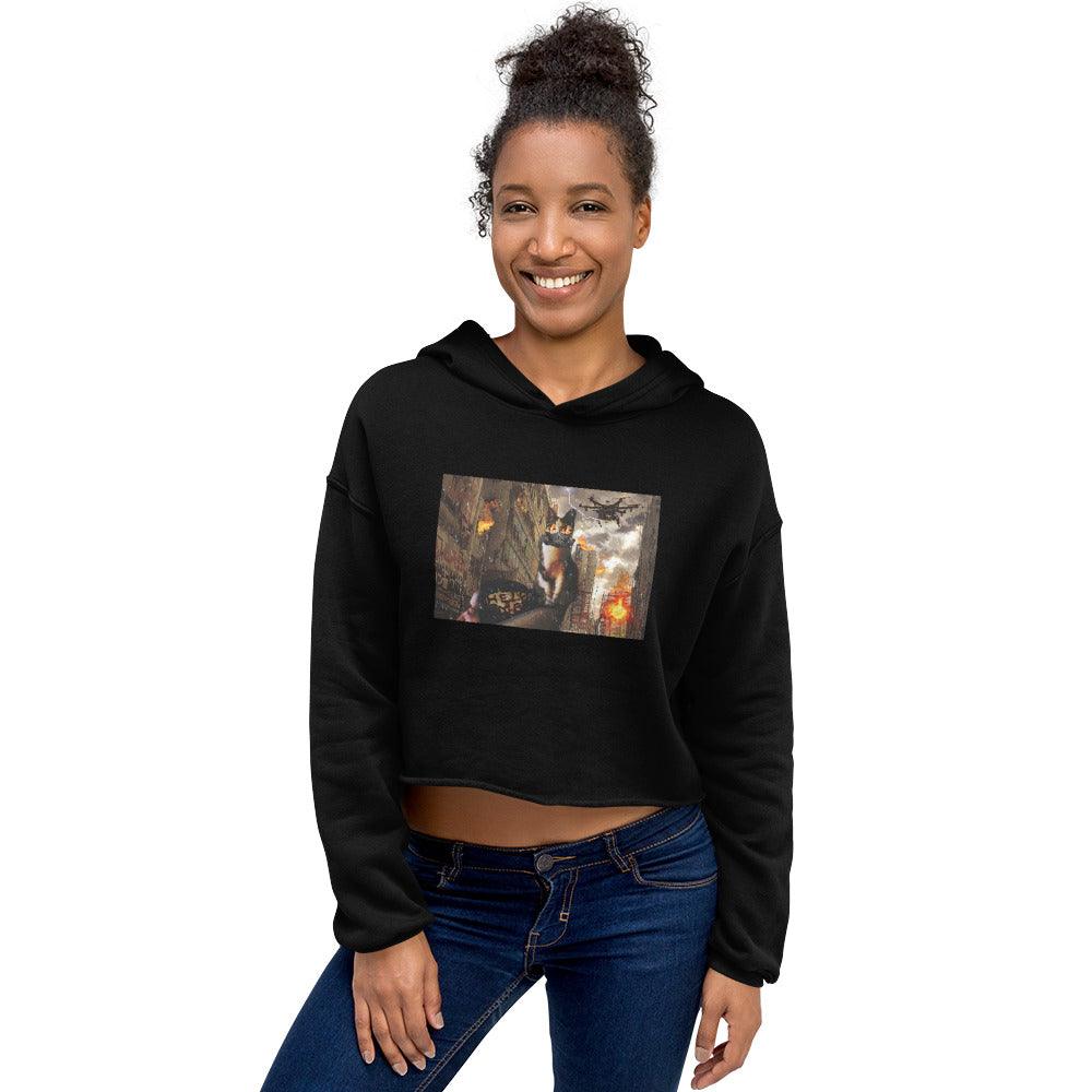 Women’s Apocalypse Crop Hoodie - Psychedelic Purr