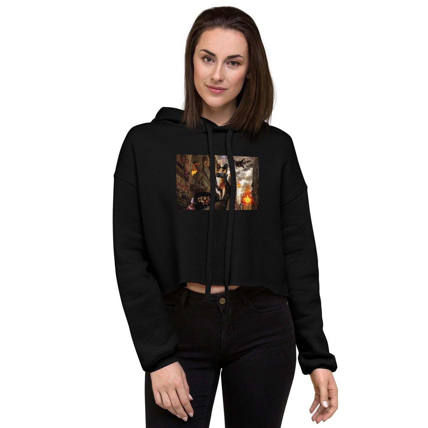 Women’s Apocalypse Crop Hoodie - Psychedelic Purr