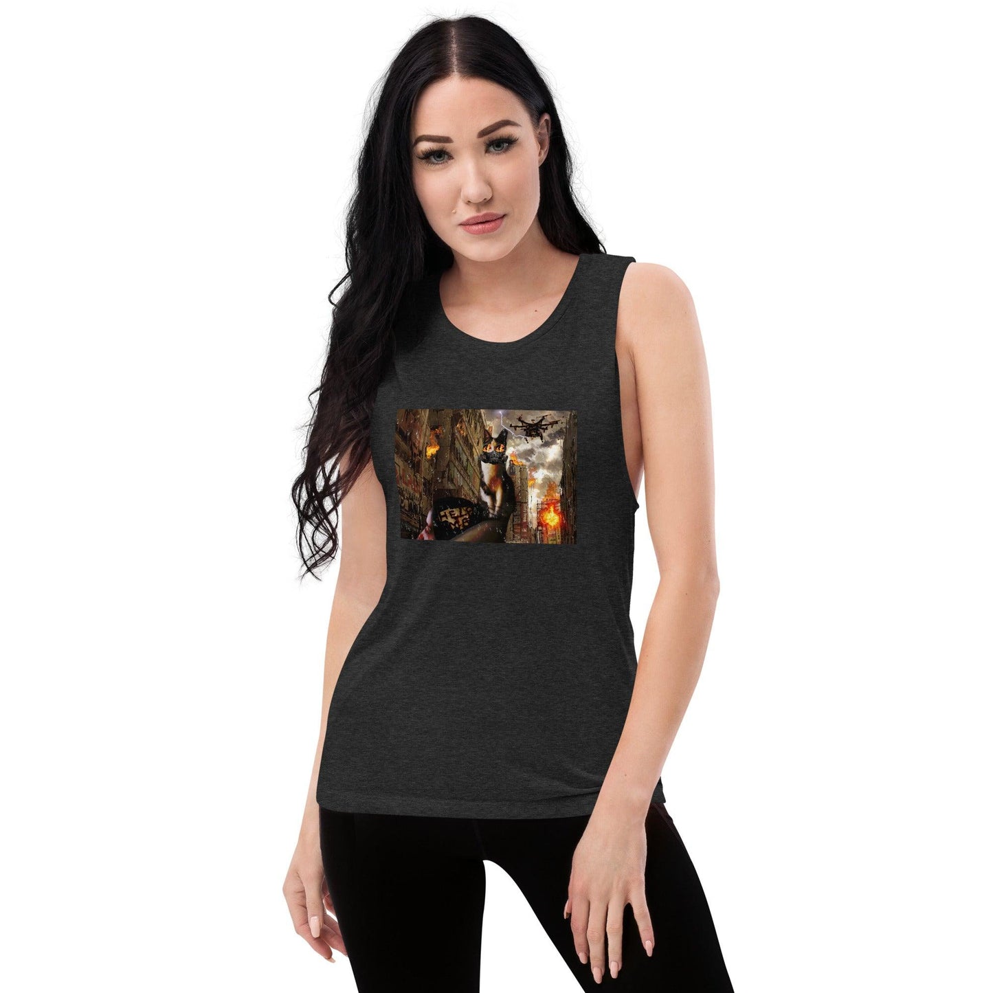 Women's Apocalypse Muscle Tank - Psychedelic Purr