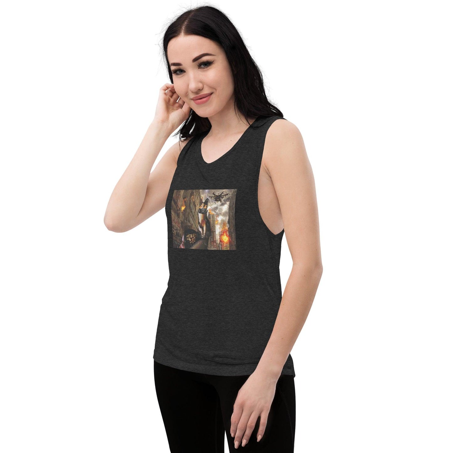 Women's Apocalypse Muscle Tank - Psychedelic Purr