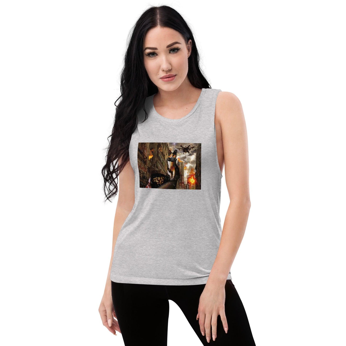 Women's Apocalypse Muscle Tank - Psychedelic Purr