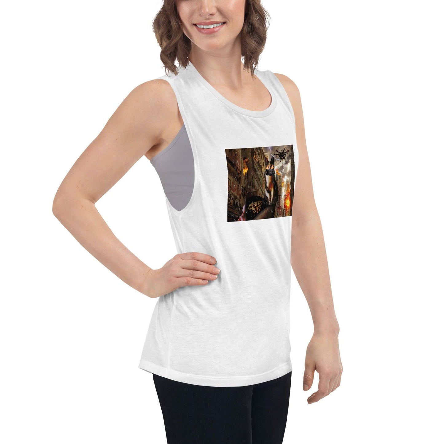 Women's Apocalypse Muscle Tank - Psychedelic Purr