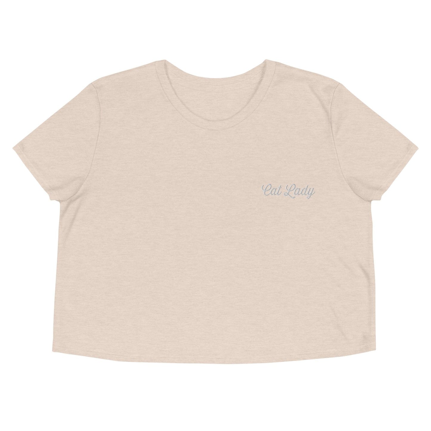 Women's Cat Lady Embroidered Crop Tee - Psychedelic Purr