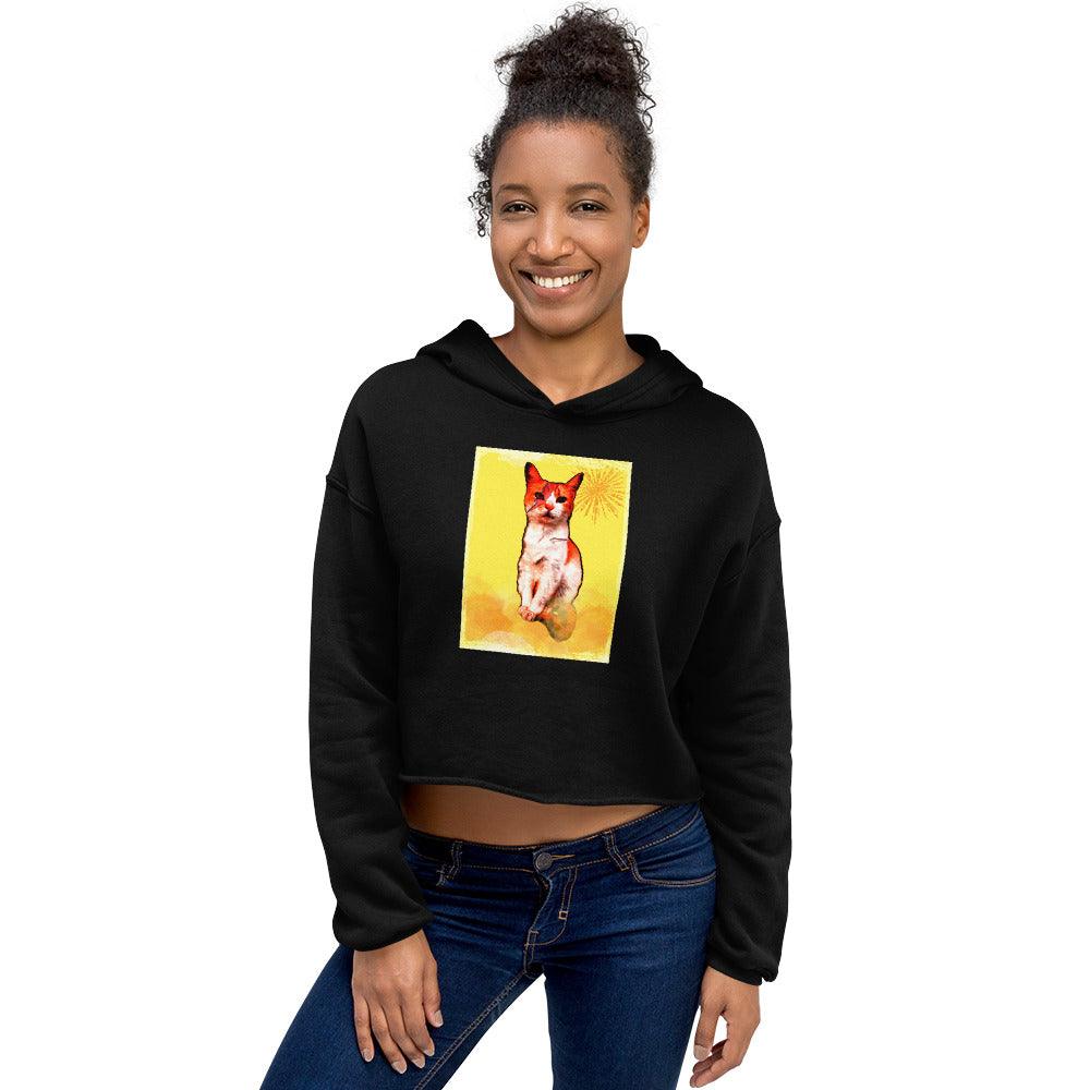Women’s Debbie Stardust Crop Hoodie - Psychedelic Purr