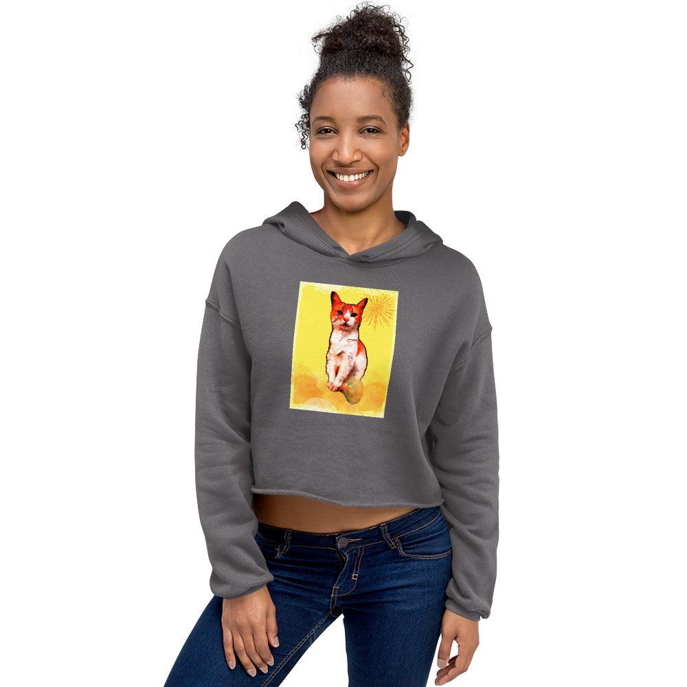 Women’s Debbie Stardust Crop Hoodie - Psychedelic Purr