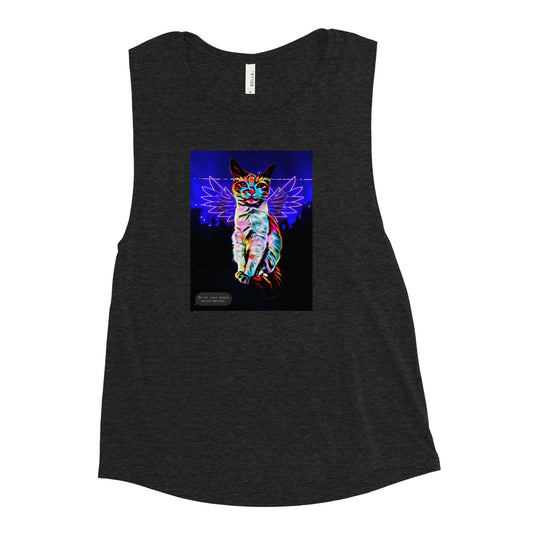 Women's Raver Muscle Tank - Psychedelic Purr