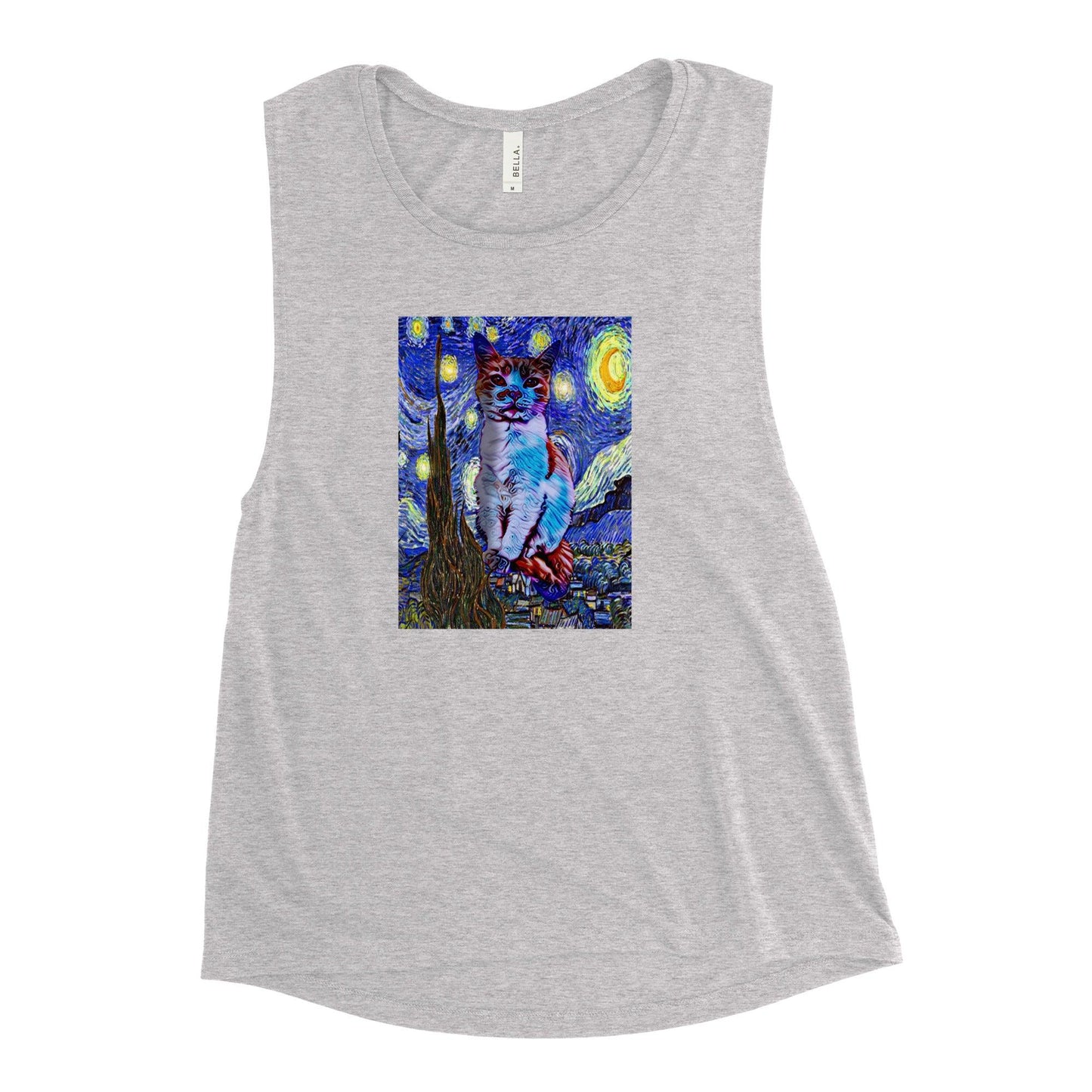 Women's Starry Night Muscle Tank - Psychedelic Purr