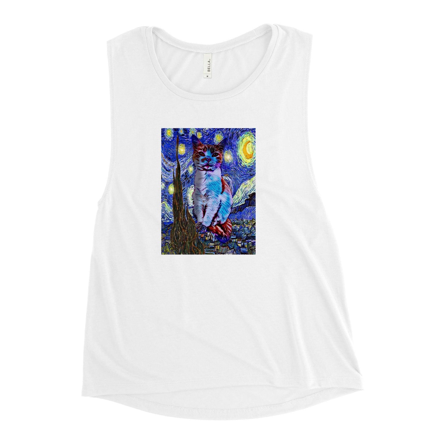Women's Starry Night Muscle Tank - Psychedelic Purr