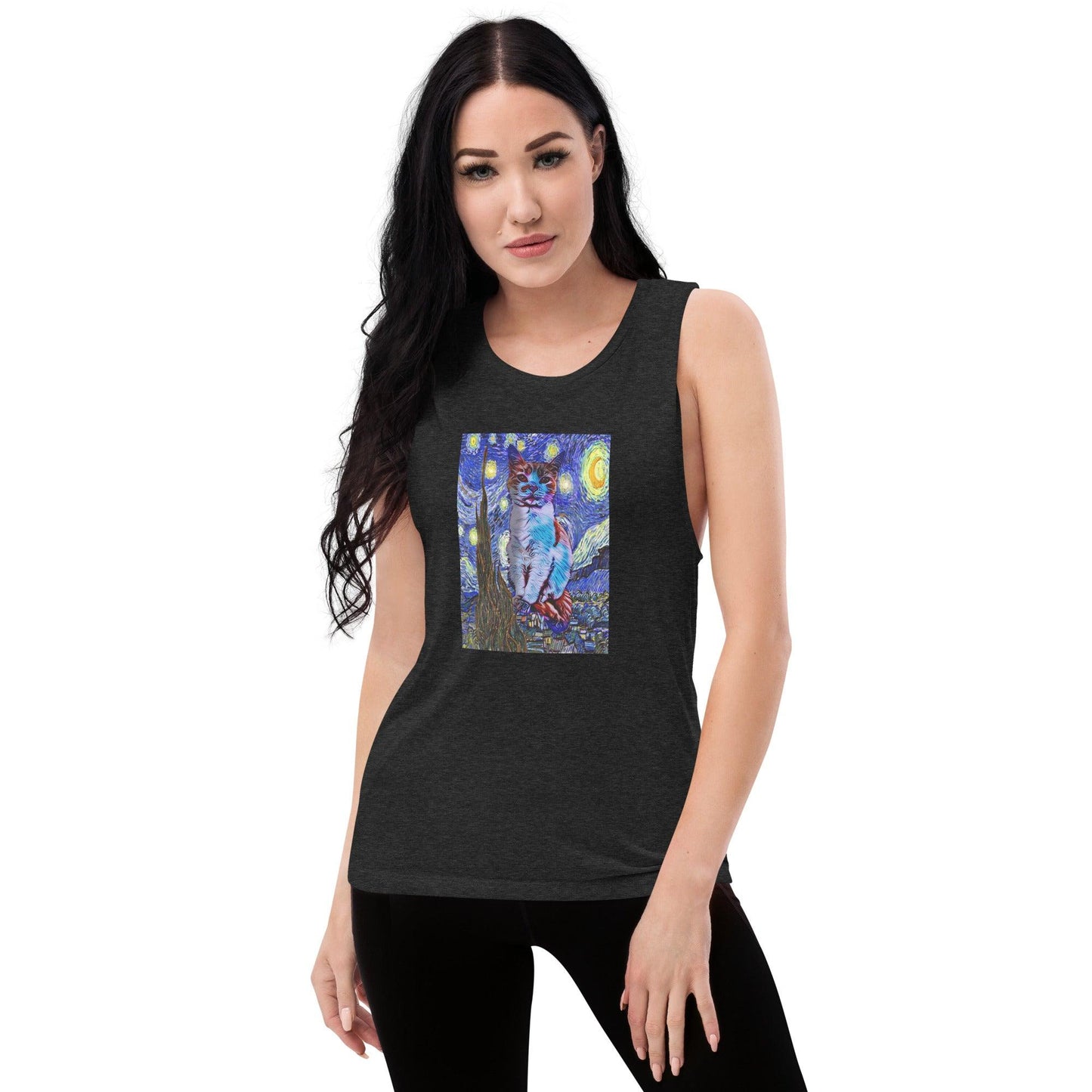 Women's Starry Night Muscle Tank - Psychedelic Purr