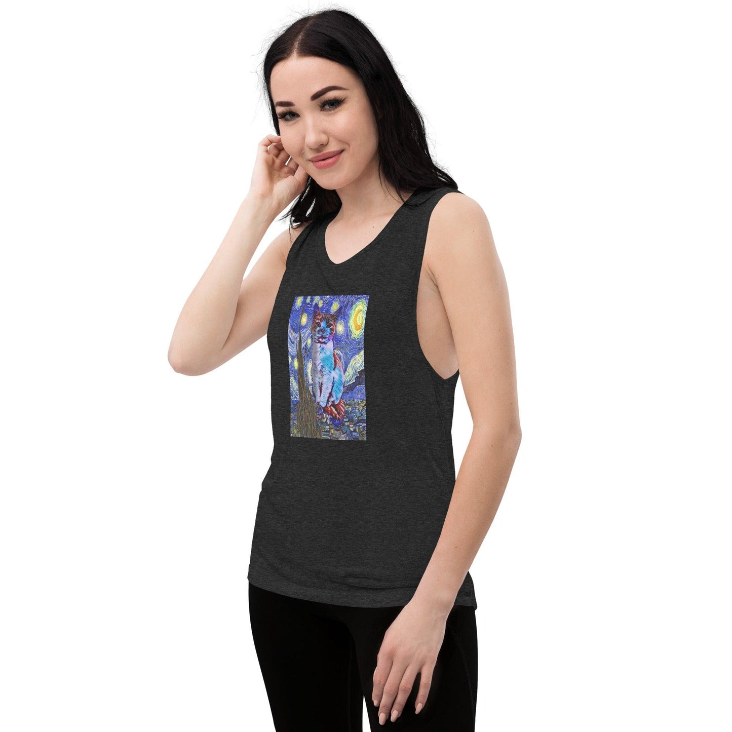 Women's Starry Night Muscle Tank - Psychedelic Purr