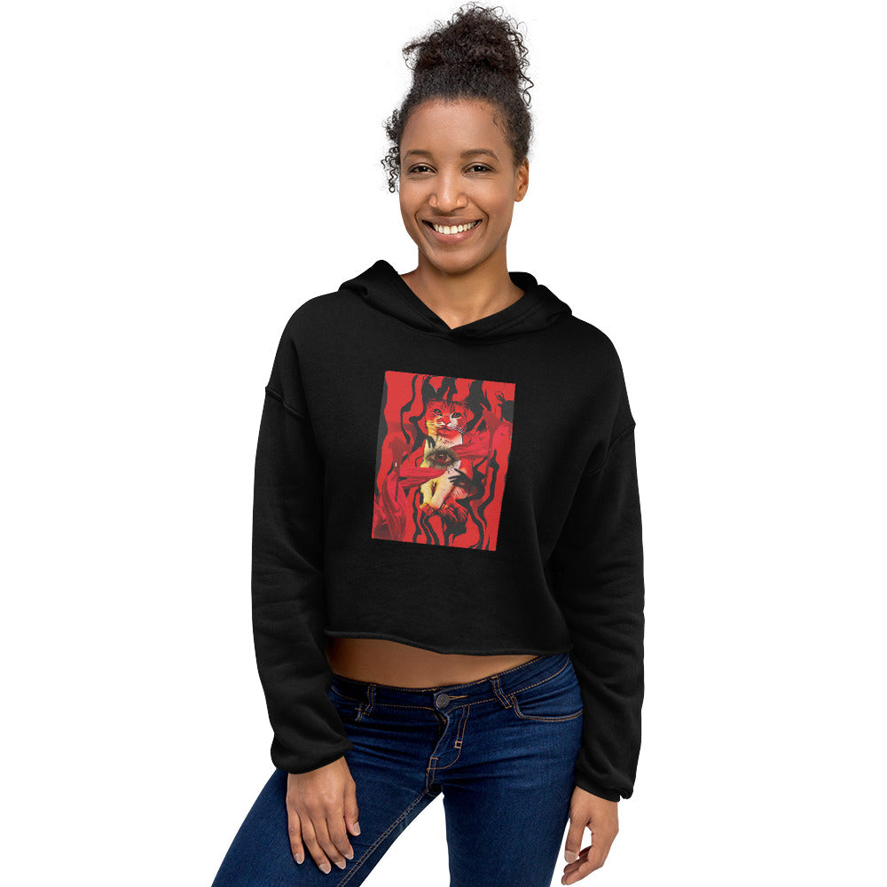 Women’s Suspiria Cat Crop Hoodie