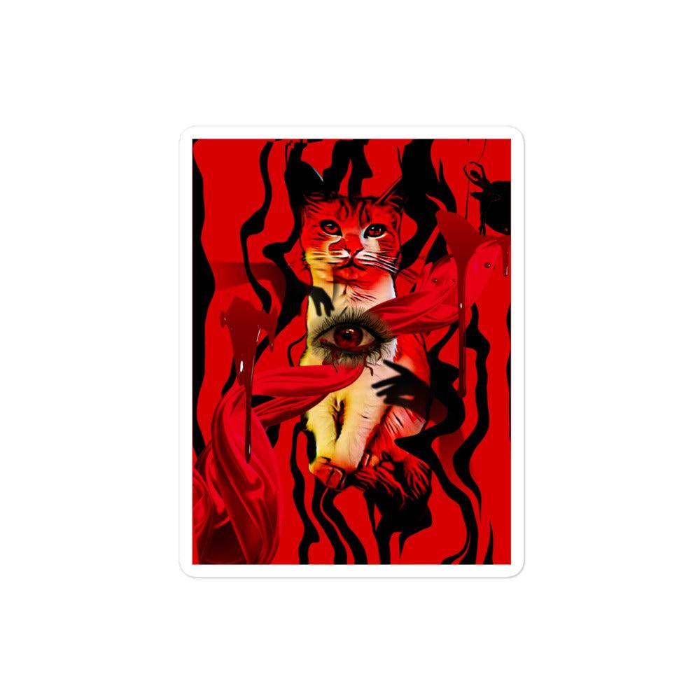 Suspiria Cat Sticker - Psychedelic Purr