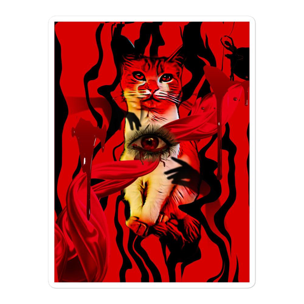 Suspiria Cat Sticker - Psychedelic Purr