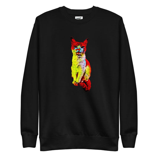 Flamin' Hot Kitty Sweatshirt - Psychedelic Purr