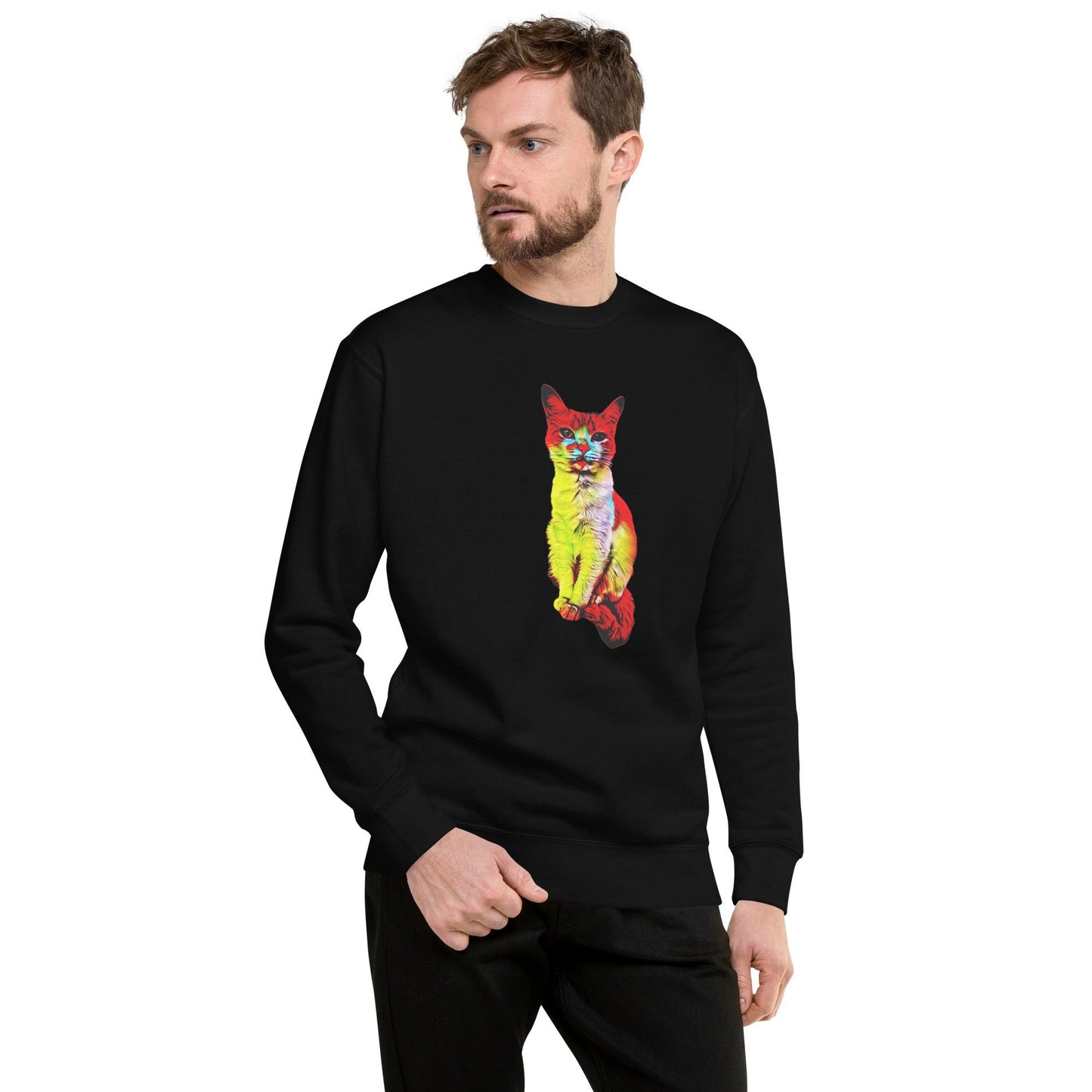 Flamin' Hot Kitty Sweatshirt - Psychedelic Purr