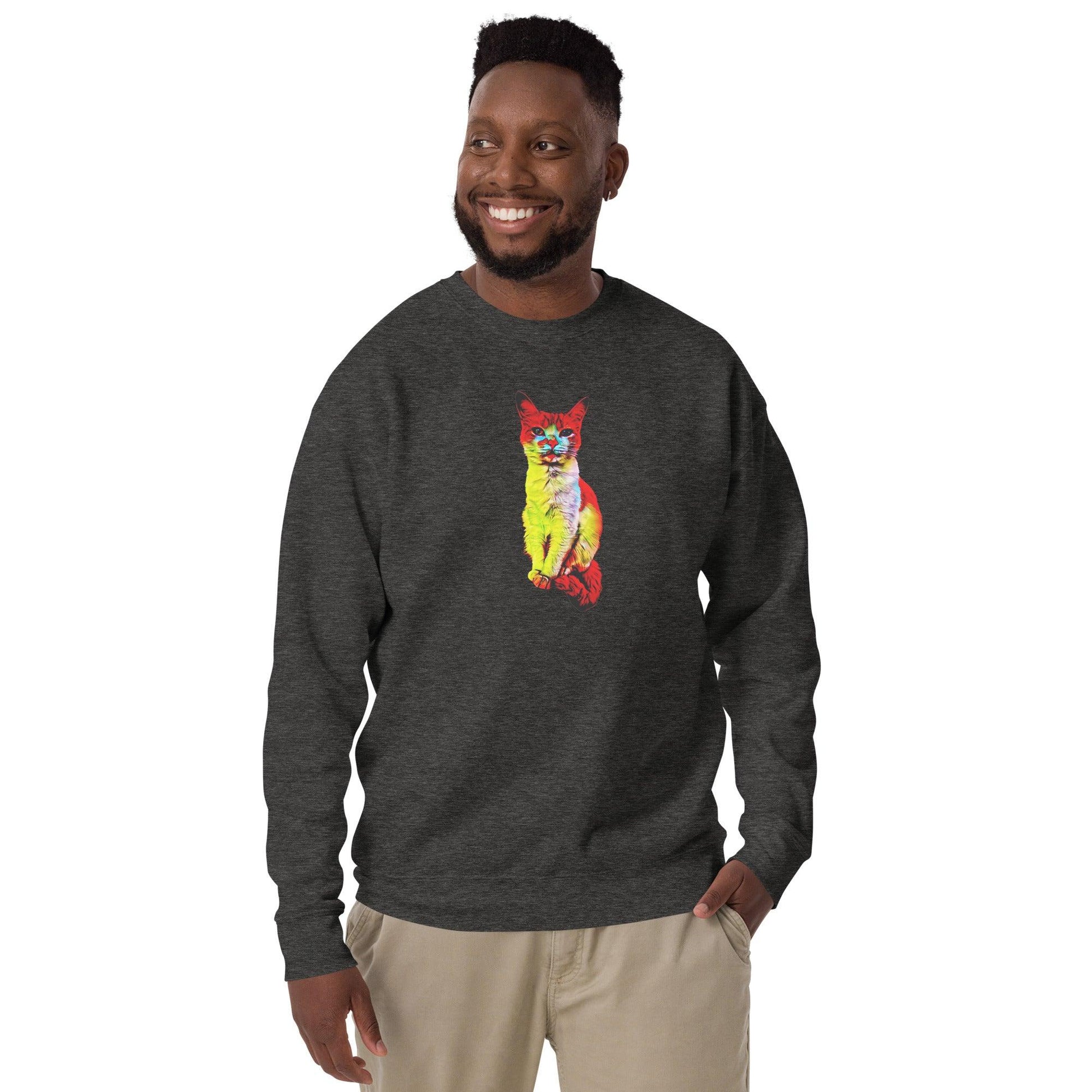 Flamin' Hot Kitty Sweatshirt - Psychedelic Purr