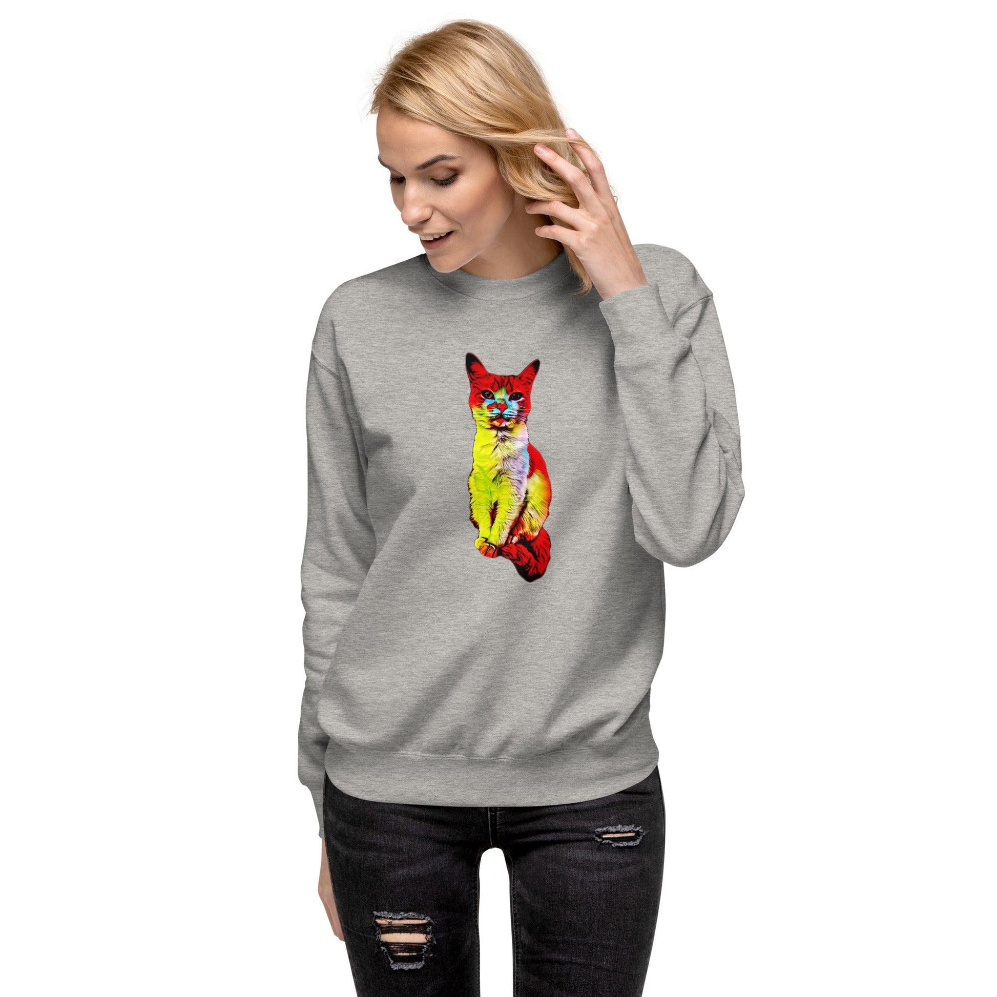 Flamin' Hot Kitty Sweatshirt - Psychedelic Purr