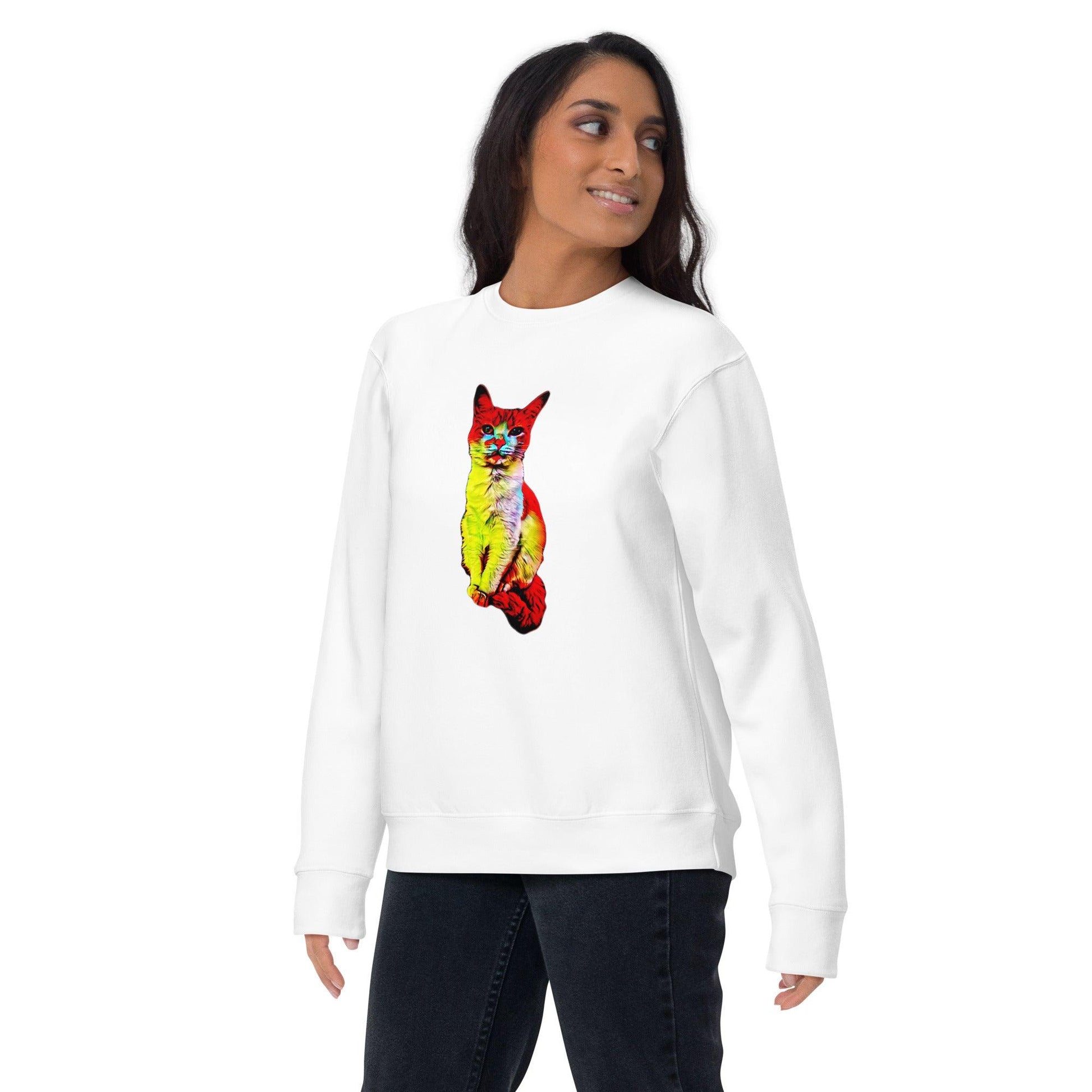 Flamin' Hot Kitty Sweatshirt - Psychedelic Purr