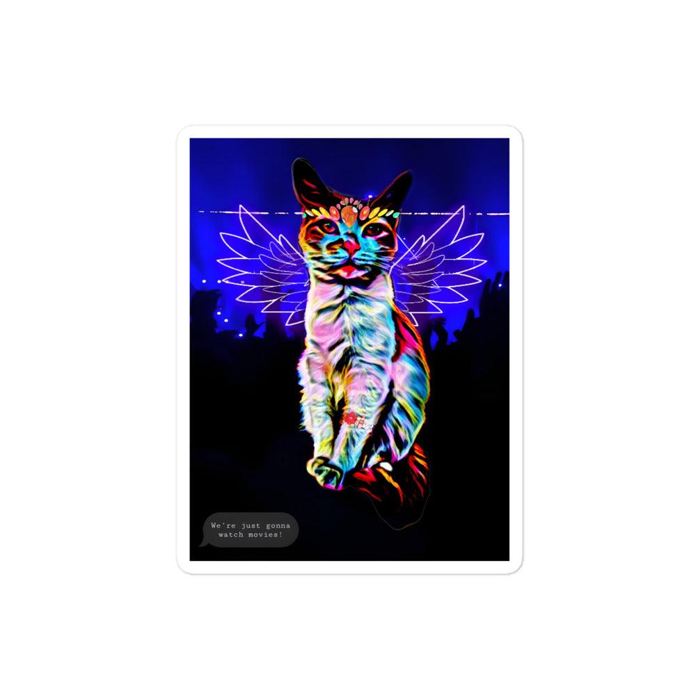 Raver Kitty Sticker - Psychedelic Purr