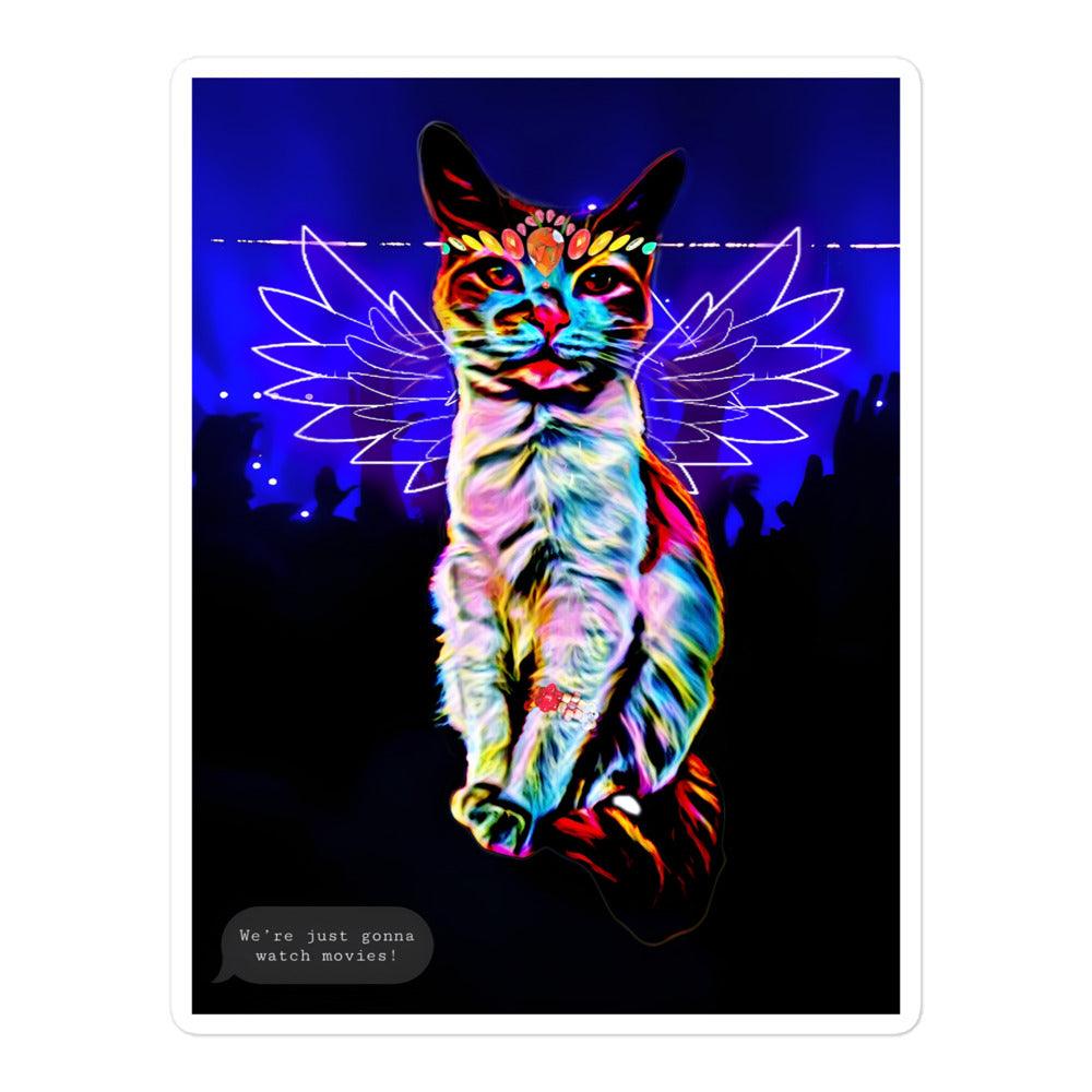 Raver Kitty Sticker - Psychedelic Purr