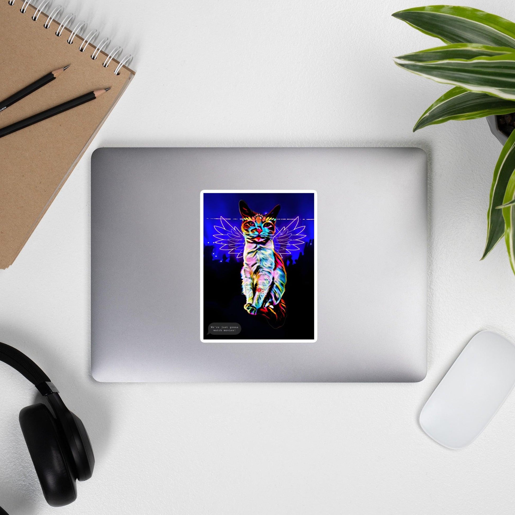 Raver Kitty Sticker - Psychedelic Purr