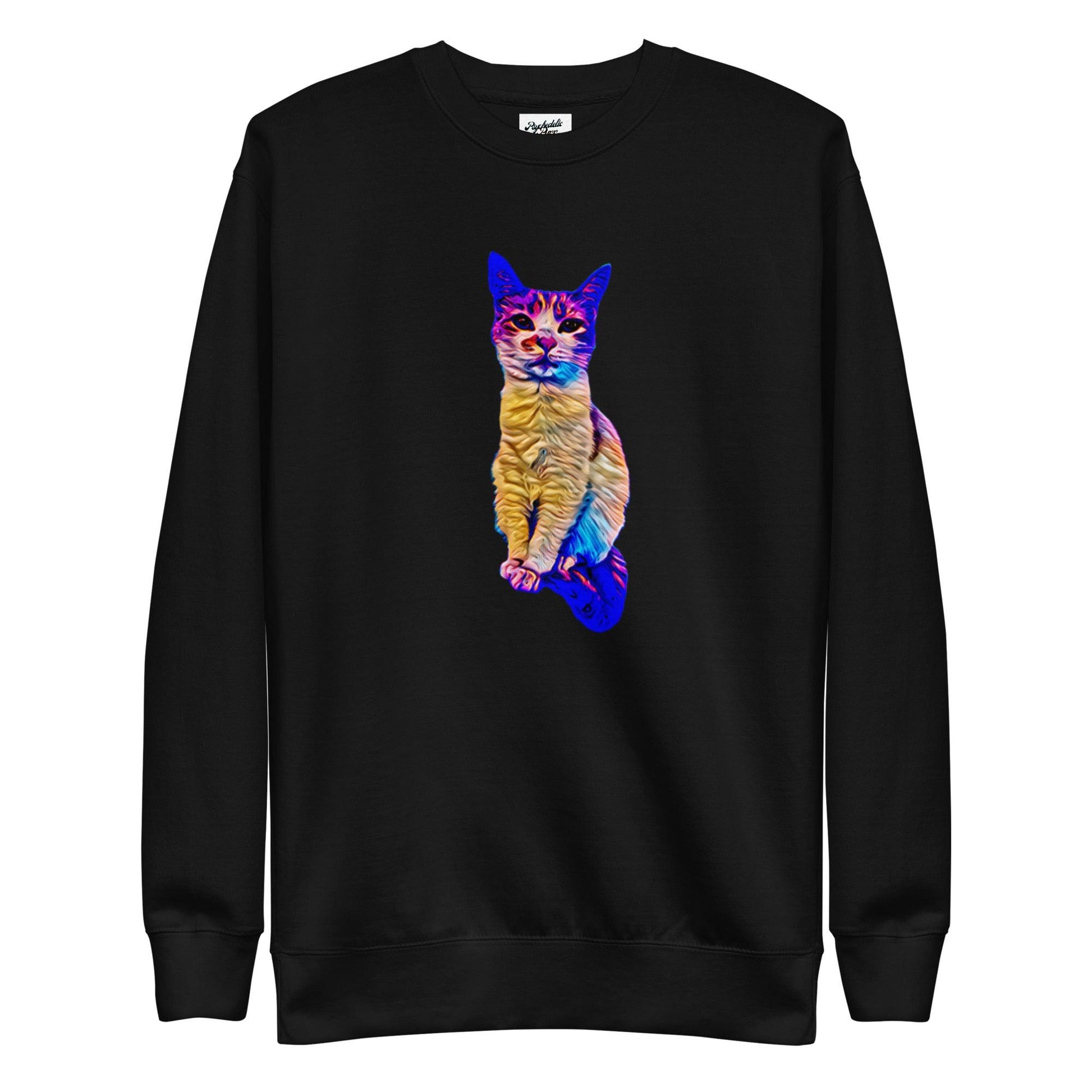 Unisex Chroma Kitty Sweatshirt - Psychedelic Purr