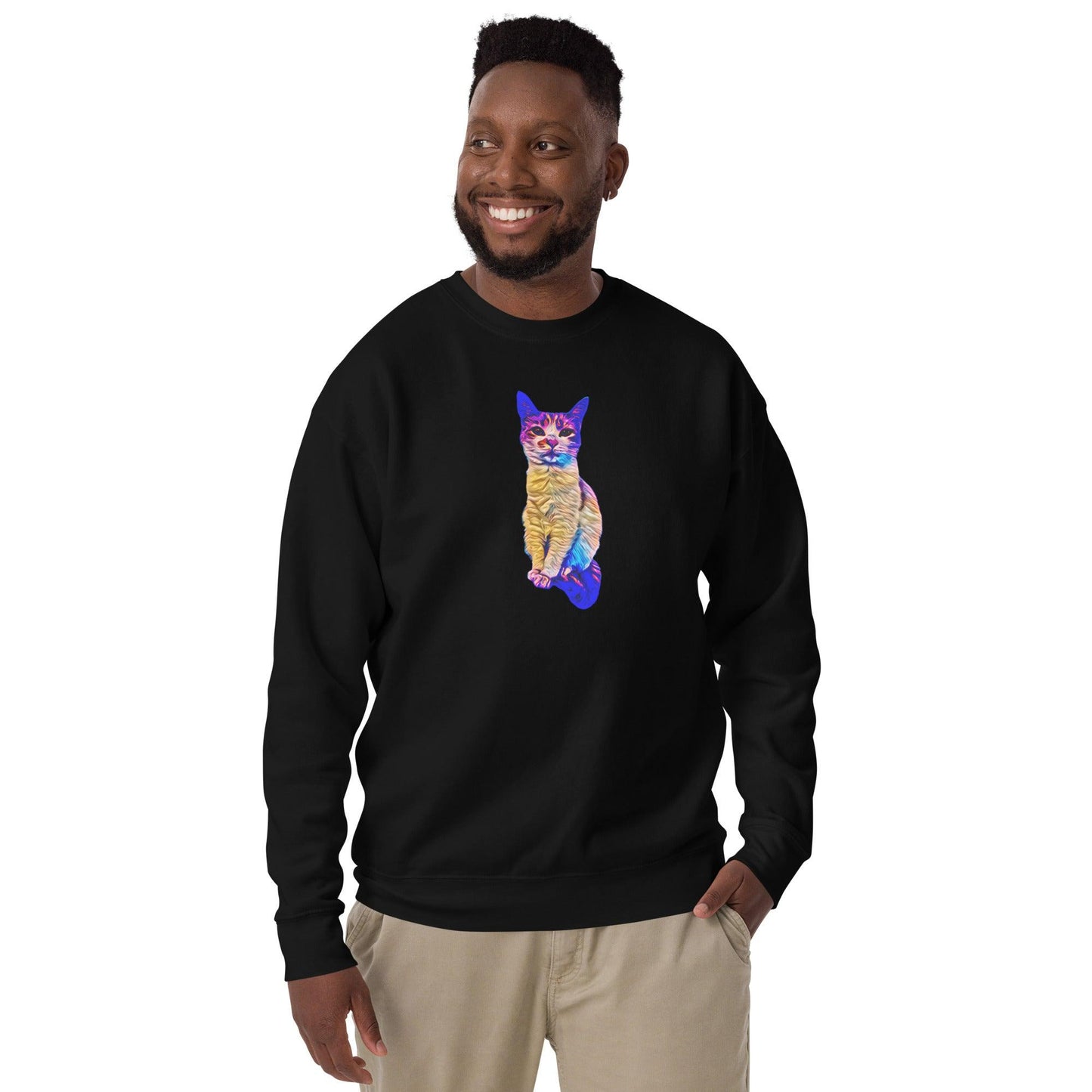 Unisex Chroma Kitty Sweatshirt - Psychedelic Purr