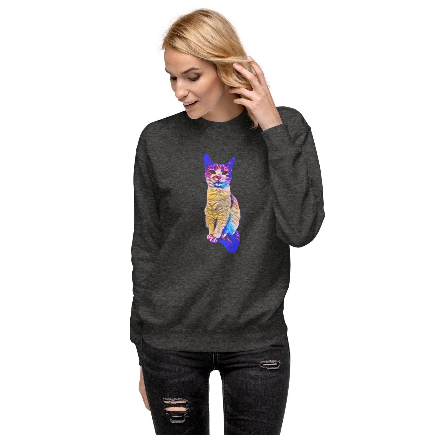 Unisex Chroma Kitty Sweatshirt - Psychedelic Purr