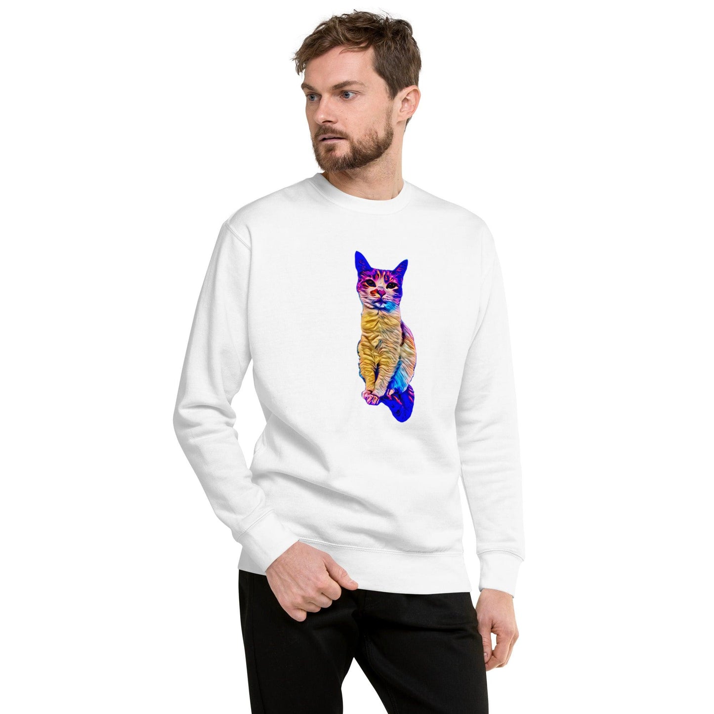 Unisex Chroma Kitty Sweatshirt - Psychedelic Purr