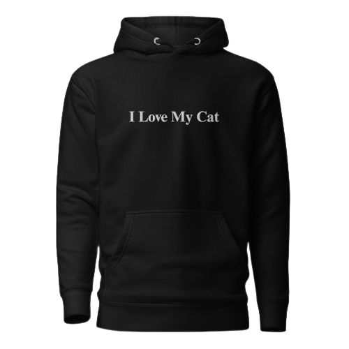 Unisex I Love My Cat Embroidered Hoodie