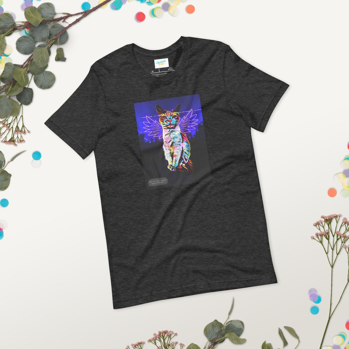 Unisex Raver T-Shirt - Psychedelic Purr