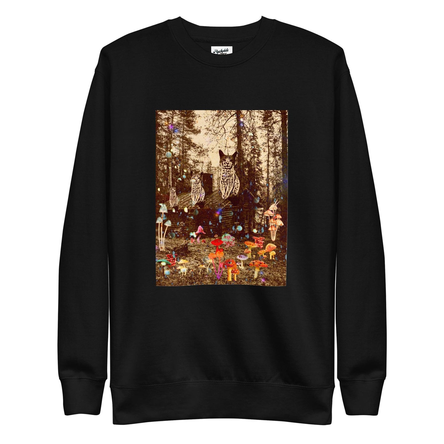 Unisex Shroom Cabin Sweatshirt - Psychedelic Purr