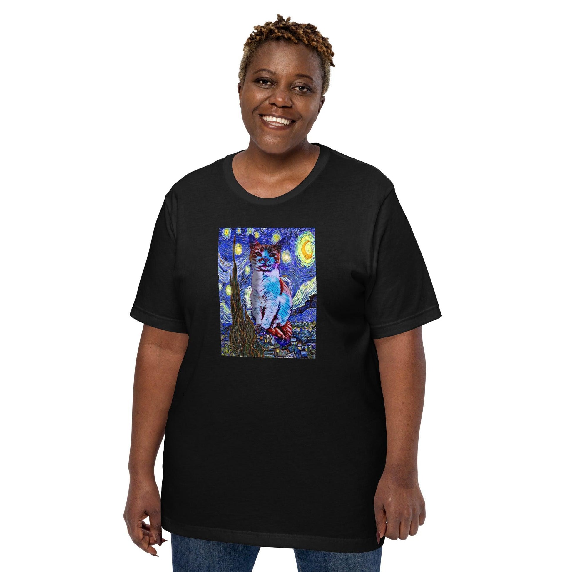 Unisex Starry Night T-Shirt - Psychedelic Purr