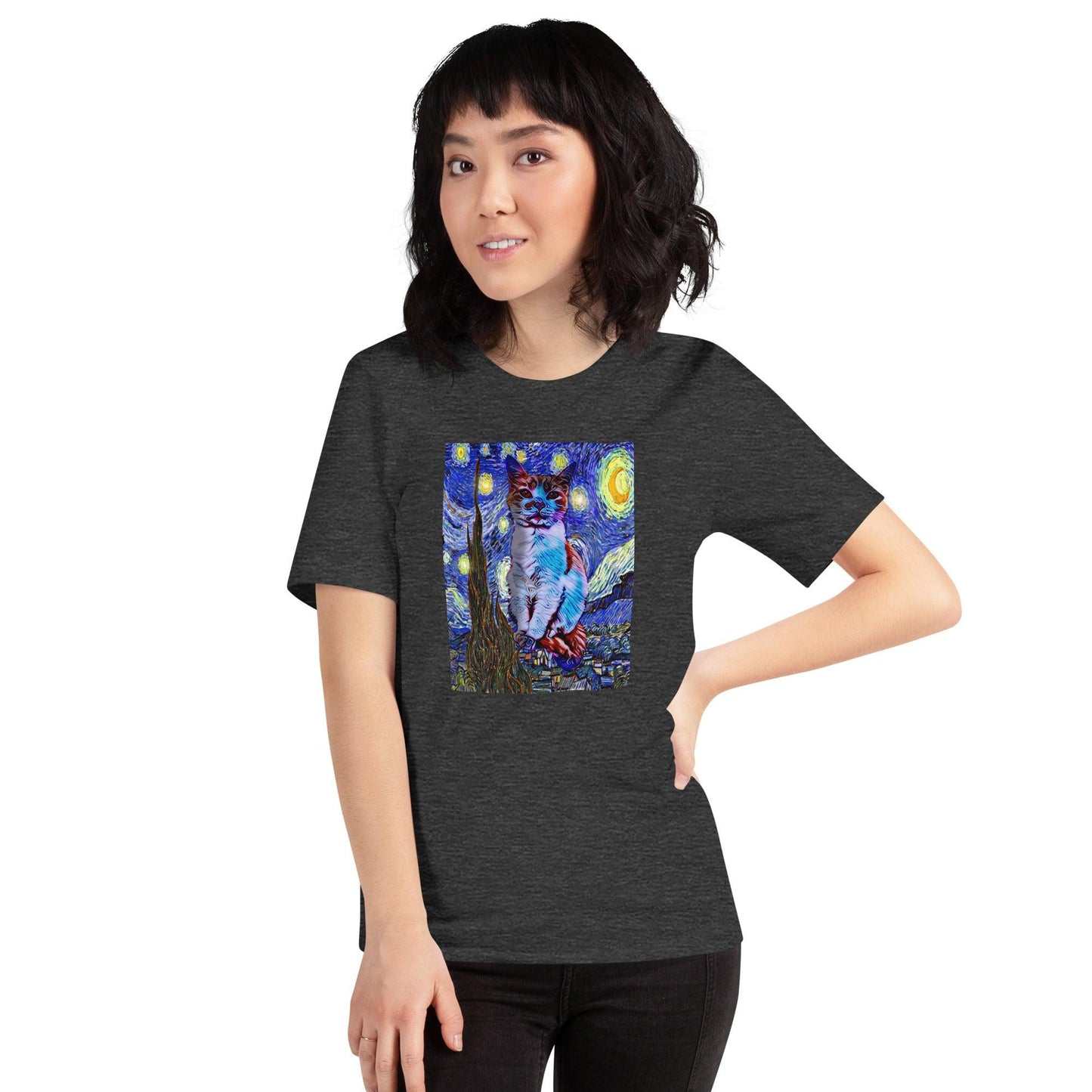 Unisex Starry Night T-Shirt - Psychedelic Purr