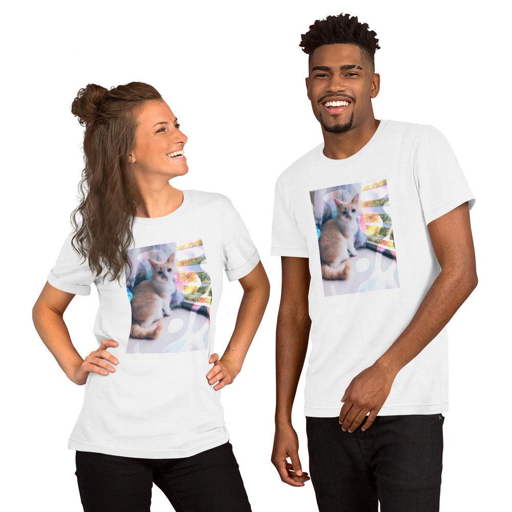 Unisex Windowsill Kitty T-Shirt - Psychedelic Purr