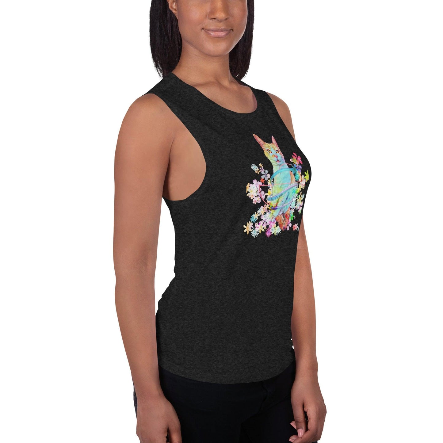 Women's Angel Muscle Tank - Psychedelic Purr