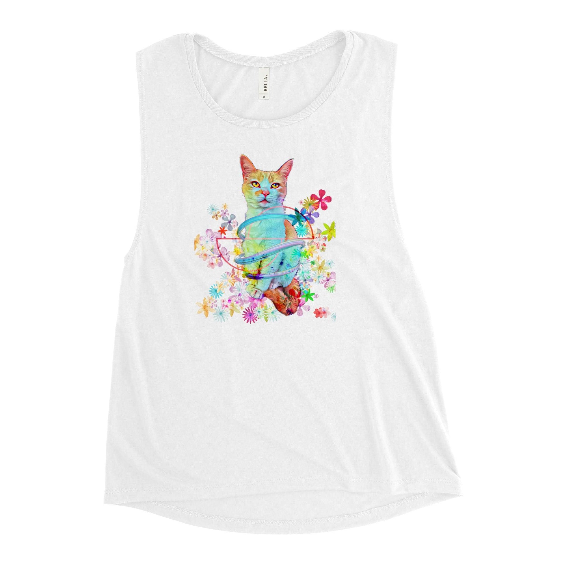 Women's Angel Muscle Tank - Psychedelic Purr