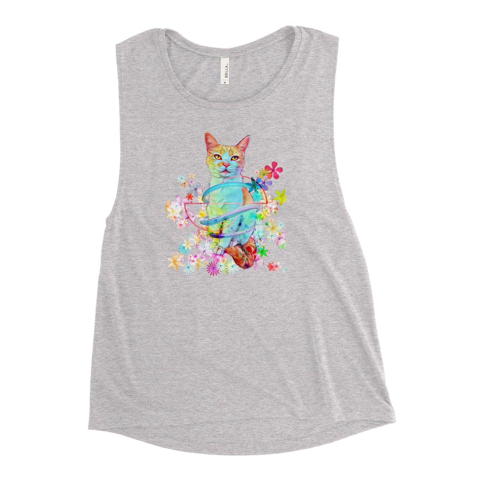 Women's Angel Muscle Tank - Psychedelic Purr