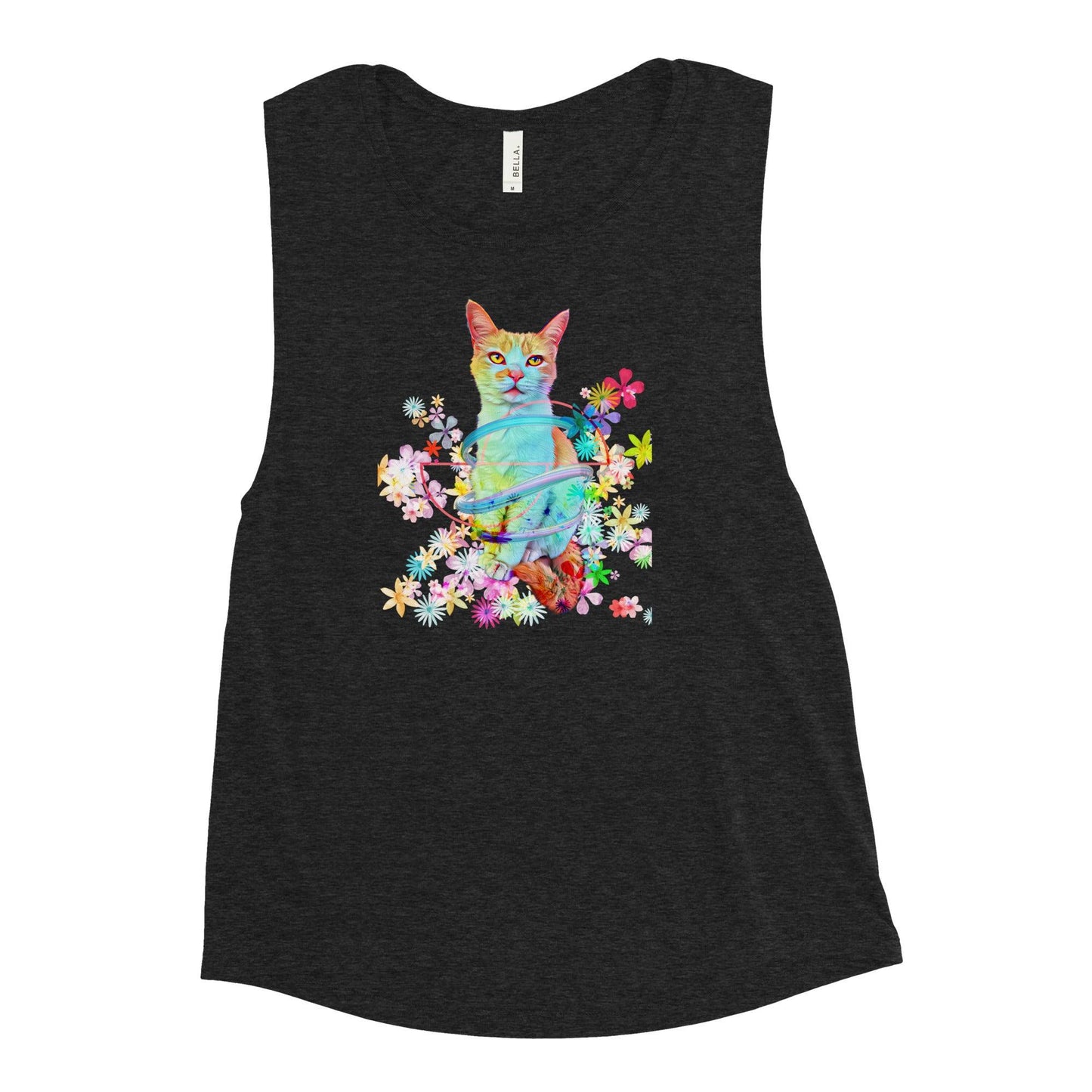 Women's Angel Muscle Tank - Psychedelic Purr